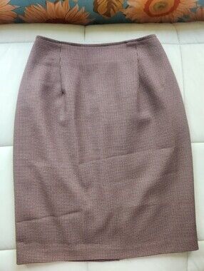Christina Tan and Dark Brown Houndstooth Pencil Skirt